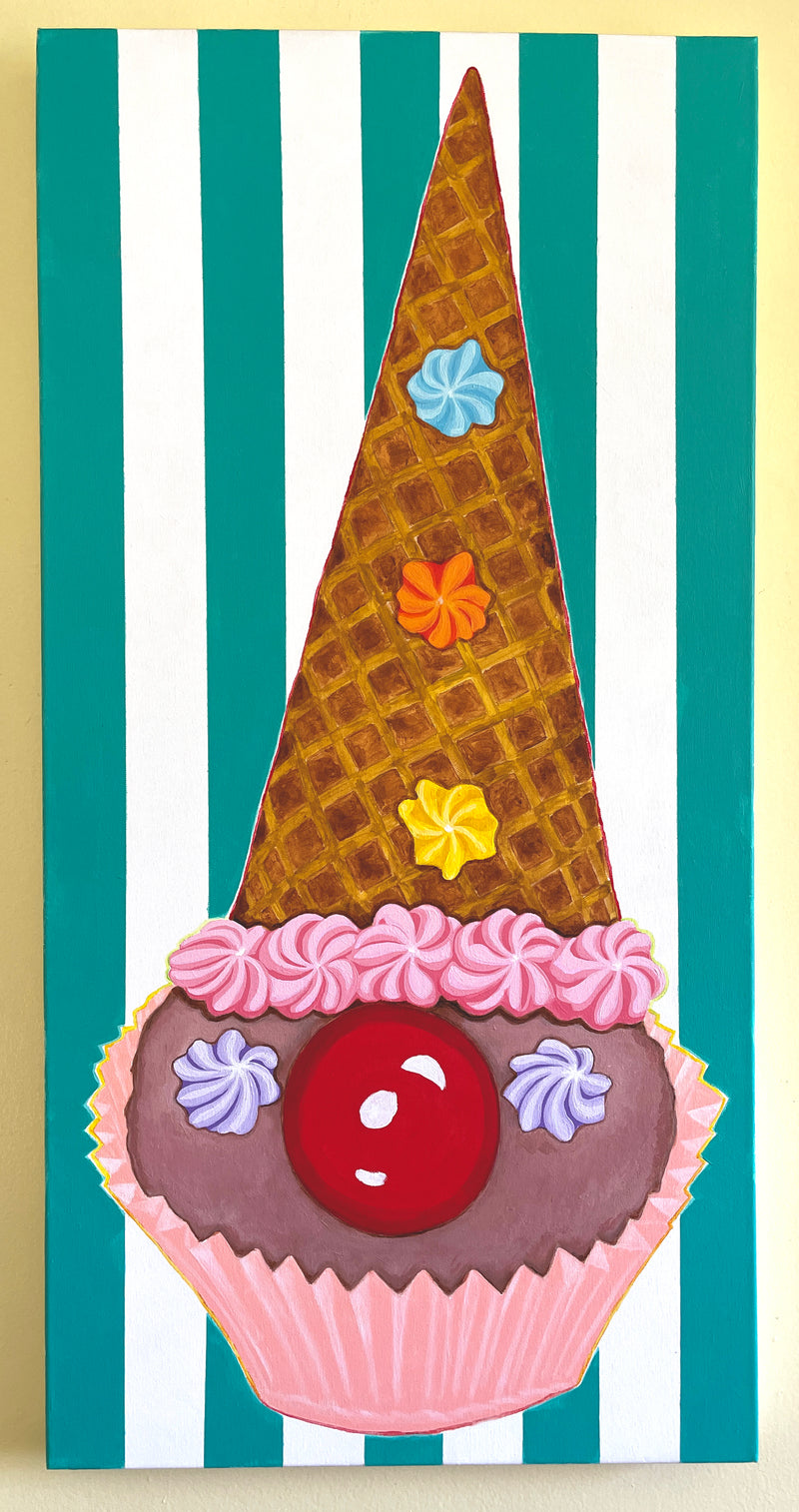 Chocolate Ice Cream Clown Cone